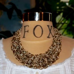 Brown and Tan Beaded Necklace